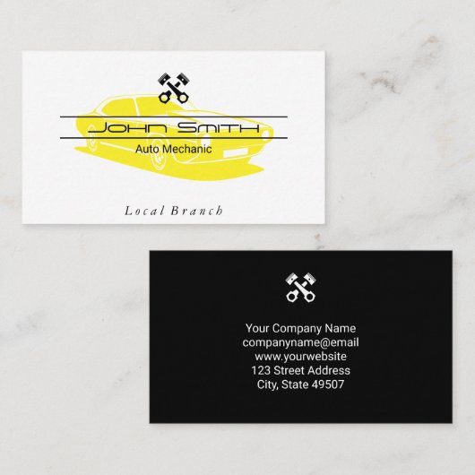 Carte De Visite Mécanique | Ingénieur | Poistons (Devant / Derrière)