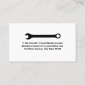 Carte De Visite Mécanique | Ingénieur | Utilisation du moteur (Dos)