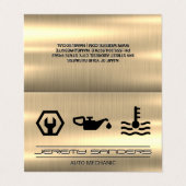 Carte De Visite Mécanique | Métal or | Outils Services (Extérieur déplié)