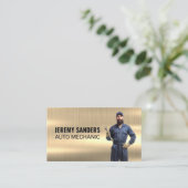 Carte De Visite Mécanique | Métal or | Services Auto (Debout devant)