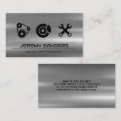 Carte De Visite Mécanique | Métal | Outils Icônes du service (Devant / Derrière)