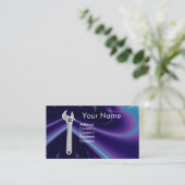 CARTE DE VISITE MÉCANIQUE MÉTALLIQUE, MONOGRAMME DES PLOMBRES (Debout devant)