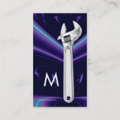 CARTE DE VISITE MÉCANIQUE MÉTALLIQUE, MONOGRAMME DES PLOMBRES (Dos)