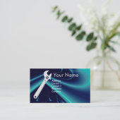 CARTE DE VISITE MÉCANIQUE MÉTALLIQUE, MONOGRAMME DES PLOMBRES (Debout devant)