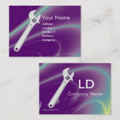 CARTE DE VISITE MÉCANIQUE MÉTALLIQUE, MONOGRAMME DES PLOMBRES (Devant / Derrière)