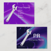 CARTE DE VISITE MÉCANIQUE MÉTALLIQUE, MONOGRAMME DES PLOMBRES (Devant / Derrière)