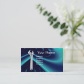 CARTE DE VISITE MÉCANIQUE MÉTALLIQUE, MONOGRAMME DES PLOMBRES (Debout devant)