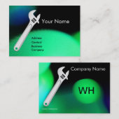 Carte De Visite MÉCANIQUE MÉTALLIQUE, PLUMBERS Monogram Pearl (Devant / Derrière)