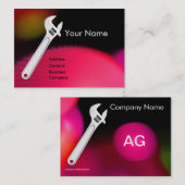 Carte De Visite MÉCANIQUE MÉTALLIQUE, PLUMBERS Monogram Pearl (Devant / Derrière)