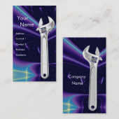 CARTE DE VISITE MÉCANIQUE MÉTALLIQUE, PLUMBES (Devant / Derrière)