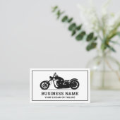 Carte De Visite Mécanique moto noir et blanc (Debout devant)