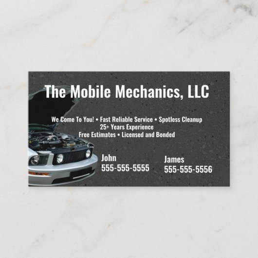 Carte de visite mécanique noir (Devant)