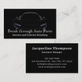 Carte de visite mécanique noir et blanc moderne (Devant / Derrière)