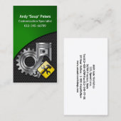 Carte de visite mécanique Piston et engrenage (Devant / Derrière)