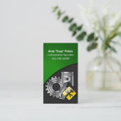 Carte de visite mécanique Piston et engrenage (Debout devant)