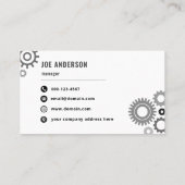 Carte De Visite Mécanique Professionnelle Élégante (Dos)