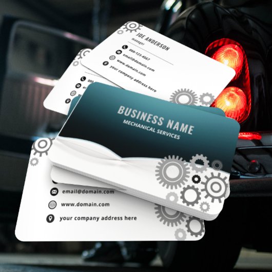 Carte De Visite Mécanique Professionnelle Élégante