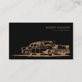 Carte de visite mécanique rétro noir et Brown (Devant)