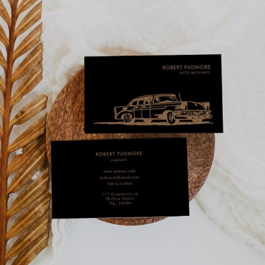 Carte de visite mécanique rétro noir et Brown