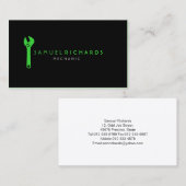 Carte de visite mécanique simple silhouette de clé (Devant / Derrière)