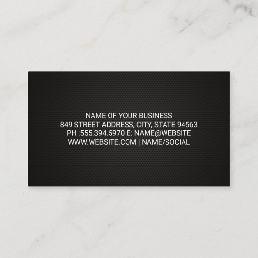 Carte De Visite Mécanique sur moteur (Dos)