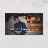 Carte De Visite Mécanique Travailler sur une voiture (Devant)