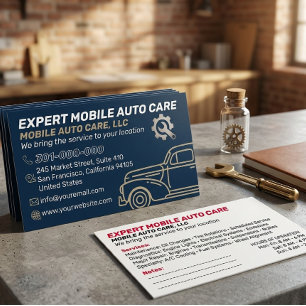 Carte De Visite Mechani Service Réparation Auto & Spécialiste Clim