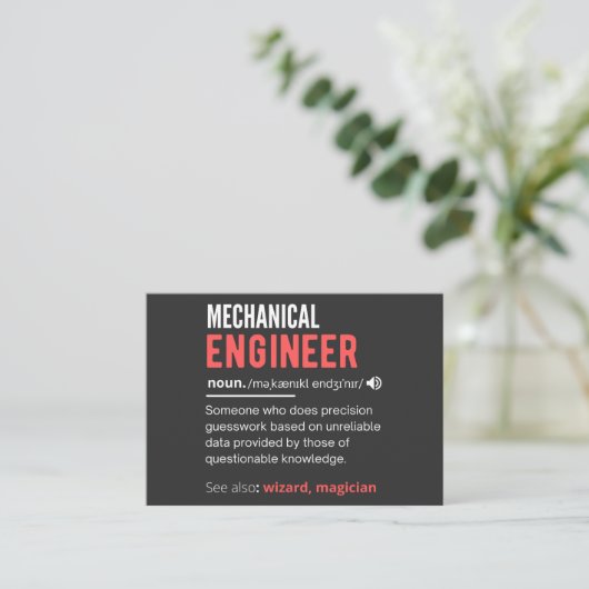 Carte De Visite Mechanical ENGINEER (Debout devant)
