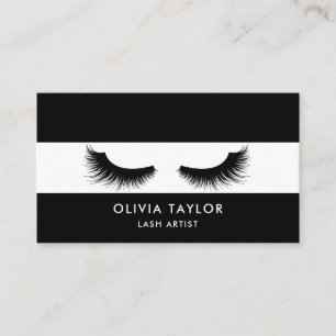 Carte De Visite Mèches élégantes minimalistes noires et blanches