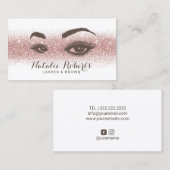 Carte De Visite Mèches et parties scintillantes roses d'or de (Devant / Derrière)