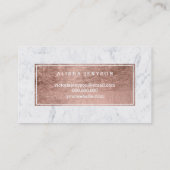 Carte De Visite Mèches microblading le marbre rose de manuscrit (Dos)