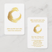 Carte De Visite *~* Médaille Abstraite de brosse d'or Reiki Yoga (Devant / Derrière)