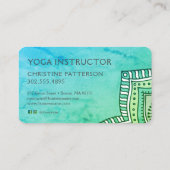 Carte De Visite Médaille de Yoga Vert Motif Mandala (Dos)