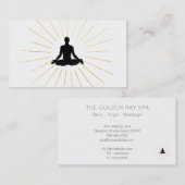 Carte De Visite *~* Médaille Gold Sun Rays Lotus Pose Man (Devant / Derrière)