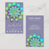 Carte De Visite Médaille Mandala Flower en Loyauté violette (Devant / Derrière)