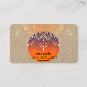 Carte De Visite Médaille Mandala Yoga Lotus Boho Vintage