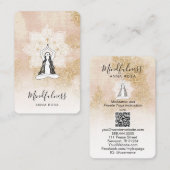 Carte De Visite *~* Médaille Reiki Femme rose Mandala Déesse QR (Devant / Derrière)