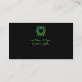 Carte de visite médaille verte chic 4 (Dos)