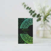 Carte de visite médaille verte chic 4 (Debout devant)