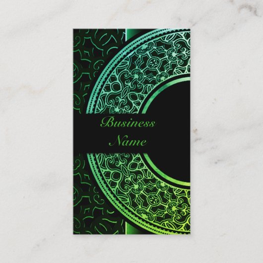 Carte de visite médaille verte chic 4 (Devant)