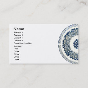 Carte De Visite Médaillon Chinois : Chinoiserie Bleu Indigo