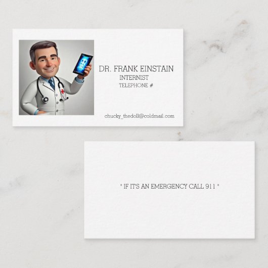 CARTE DE VISITE " MÉDECIN " (Devant / Derrière)