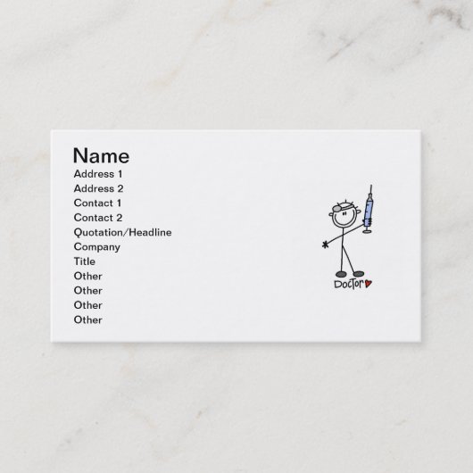 Carte De Visite Médecin Bâtonnet de Base (Devant)