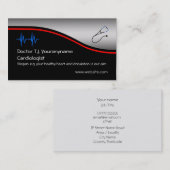 Carte De Visite Médecin de cardiologue - ecg, stéthoscope (Devant / Derrière)