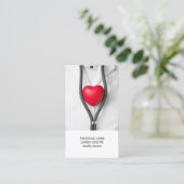 Carte De Visite Médecin de coeur rouge moderne propre (Debout devant)