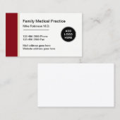 Carte De Visite Médecin de famille Médicale (Devant / Derrière)