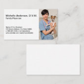 Carte De Visite Médecin de Vétérinaire tenant chien (Devant / Derrière)