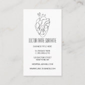 Carte De Visite médecin du coeur simple (Dos)