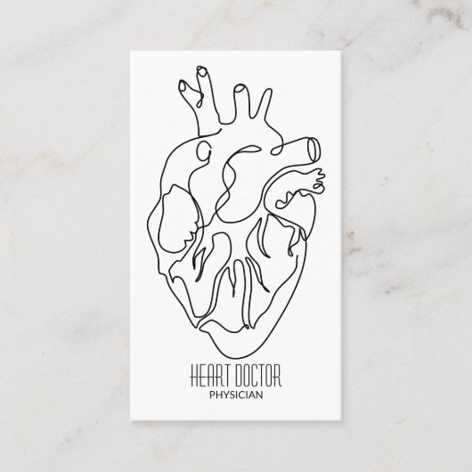 Carte De Visite médecin du coeur simple (Devant)