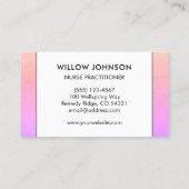 Carte De Visite Médecin infirmier Assistant Pink Purple (Dos)